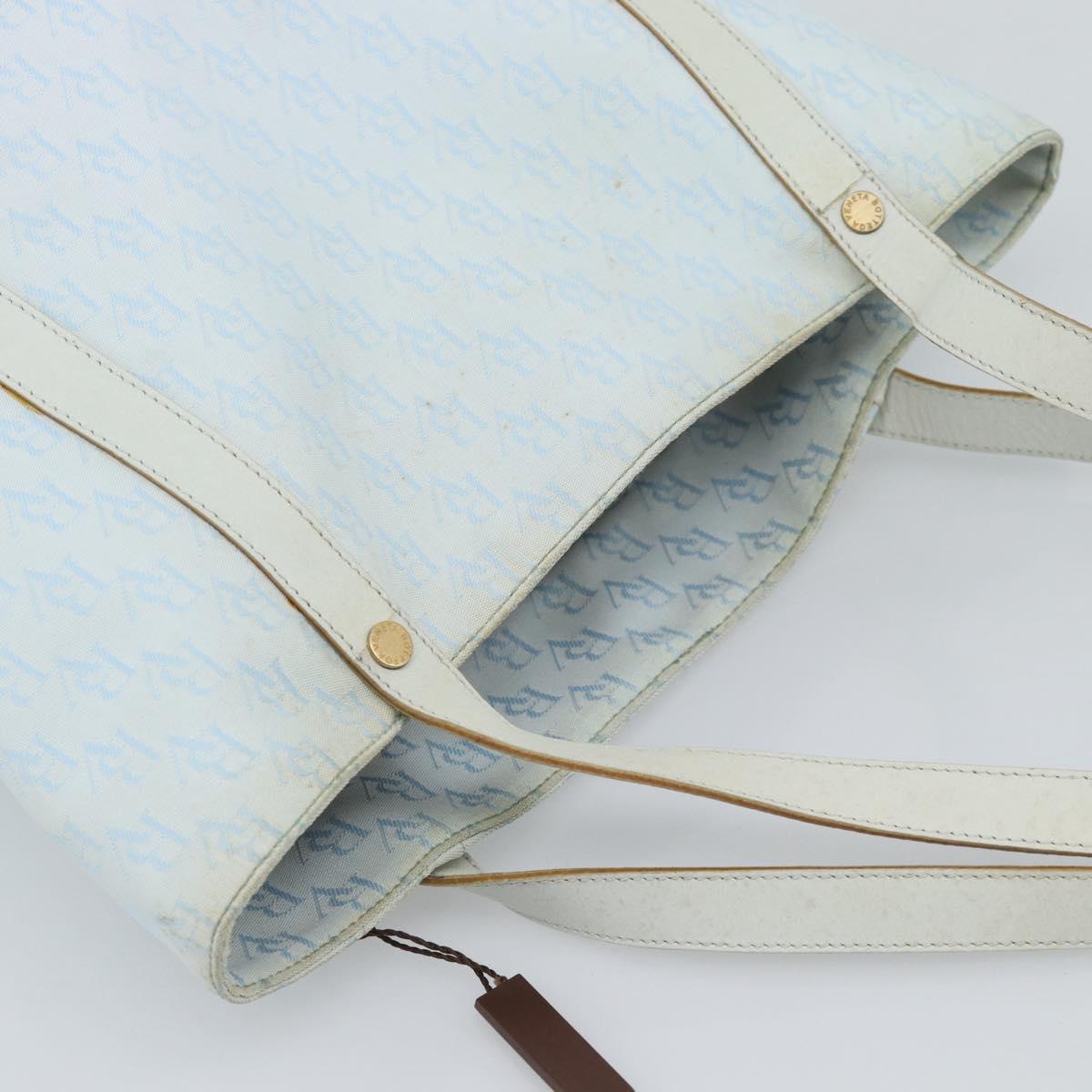 BOTTEGA VENETA Tote Bag Canvas Light Blue Gold Auth bs36249