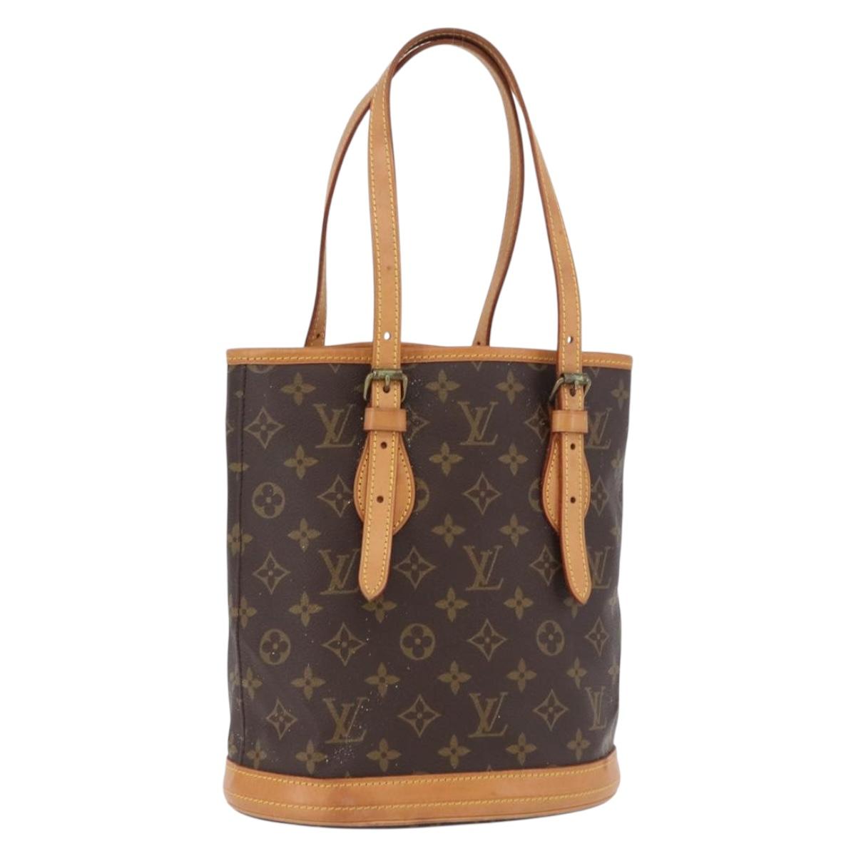 LOUIS VUITTON Monogram Bucket PM Shoulder Bag M42238 LV Auth bs36252