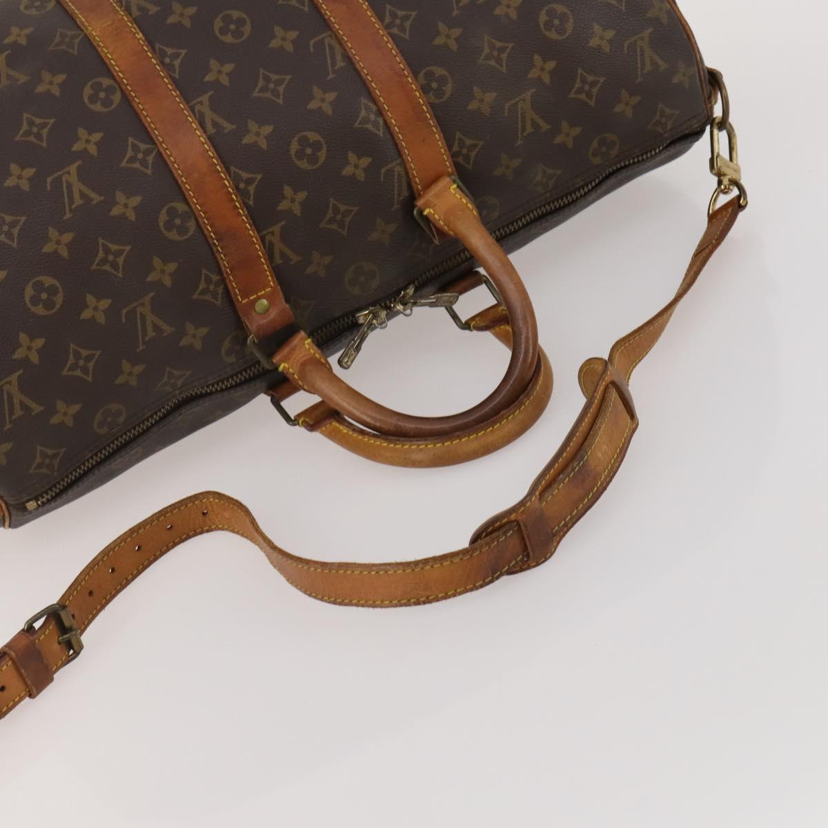 LOUIS VUITTON Monogram Keepall Bandouliere 45 Boston Bag M41418 LV Auth bs36253