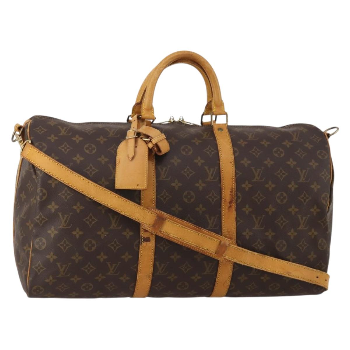 LOUIS VUITTON Monogram Keepall Bandouliere 50 Boston Bag M41416 LV Auth bs36255