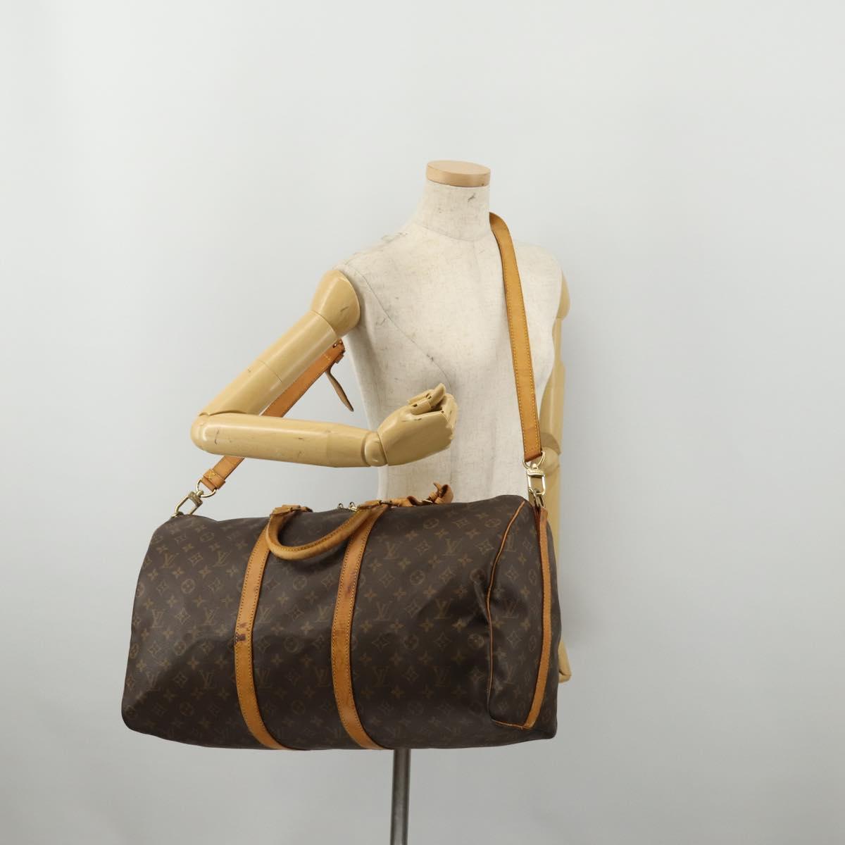 LOUIS VUITTON Monogram Keepall Bandouliere 50 Boston Bag M41416 LV Auth bs36255