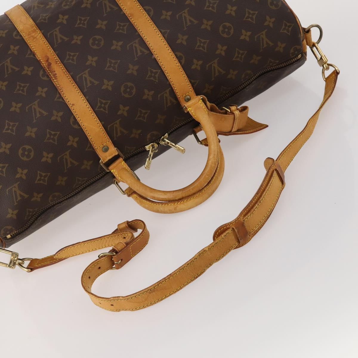 LOUIS VUITTON Monogram Keepall Bandouliere 50 Boston Bag M41416 LV Auth bs36255