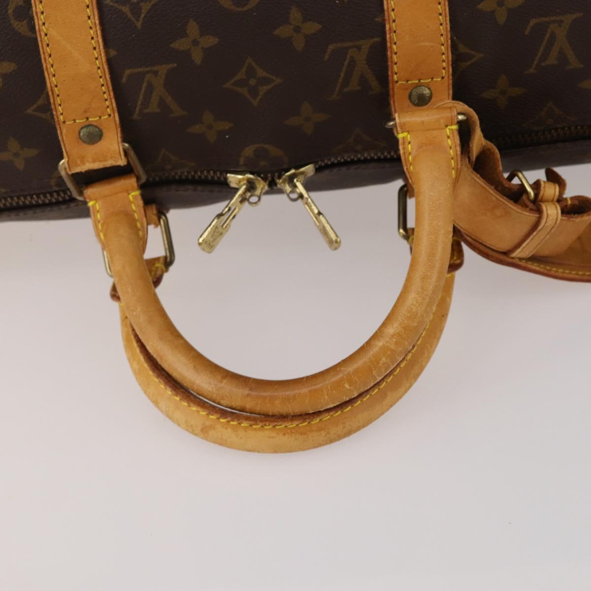 LOUIS VUITTON Monogram Keepall Bandouliere 50 Boston Bag M41416 LV Auth bs36255