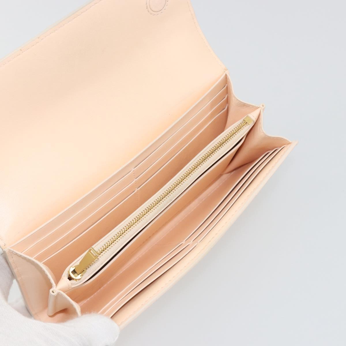 BOTTEGA VENETA MAXI INTRECCIATO Cassette Wallet Leather Beige Gold Auth bs36262