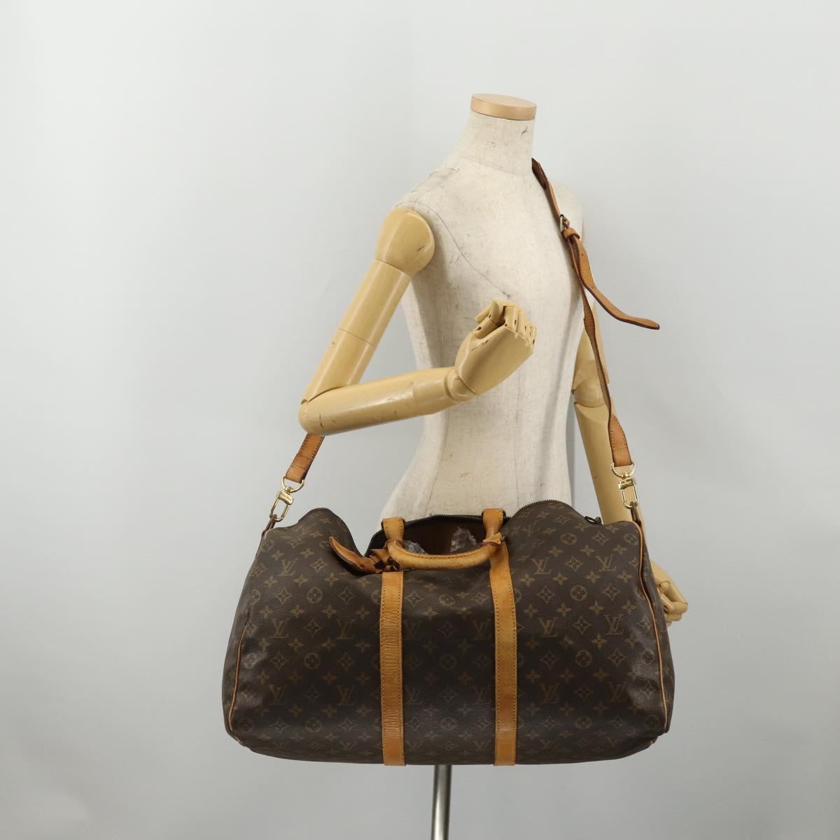 LOUIS VUITTON Monogram Keepall Bandouliere 50 Boston Bag M41416 LV Auth bs36266