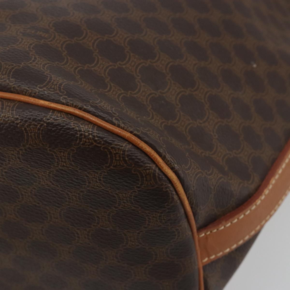 CELINE Macadam Canvas Shoulder Bag PVC Leather Brown Gold Auth bs36270