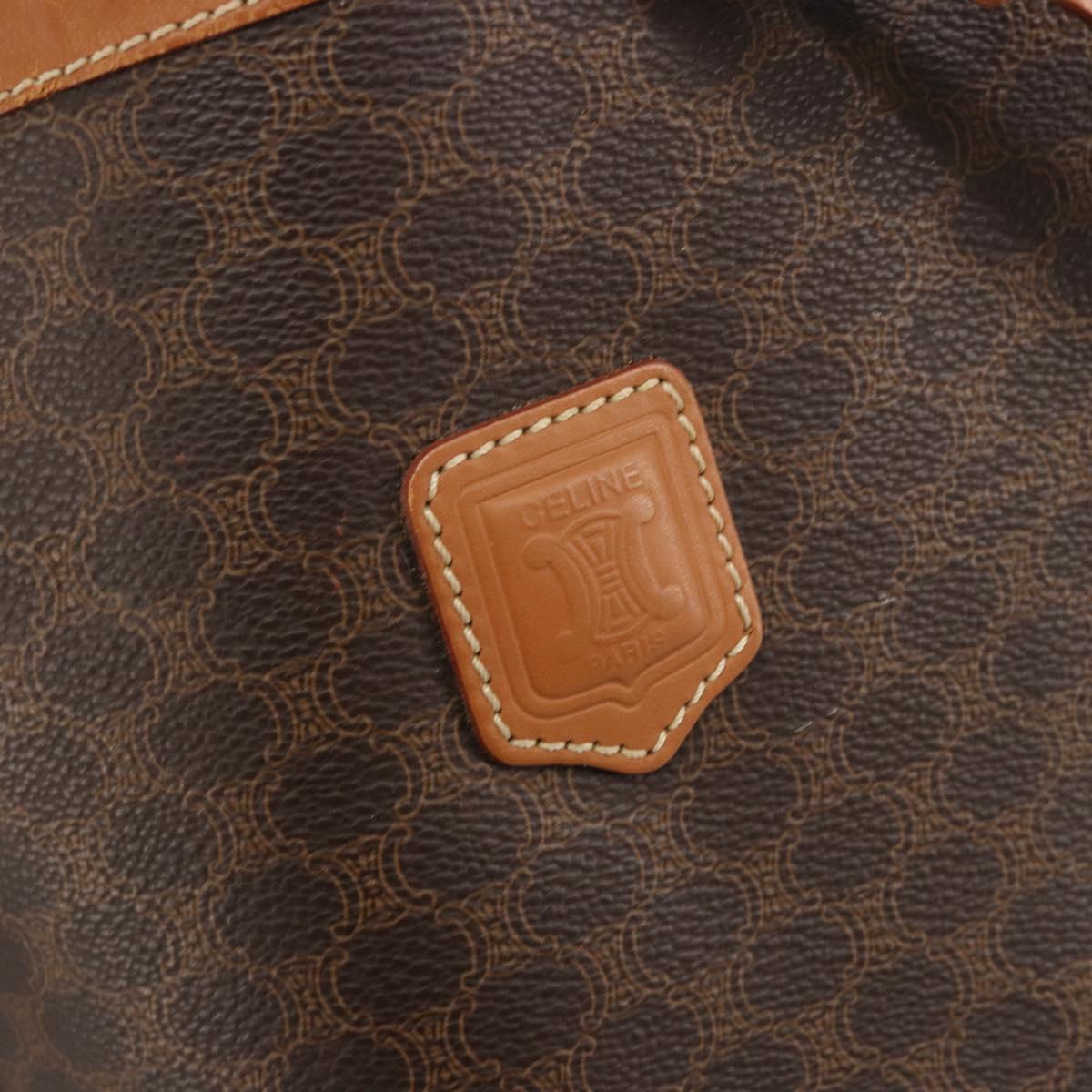 CELINE Macadam Canvas Shoulder Bag PVC Leather Brown Gold Auth bs36270