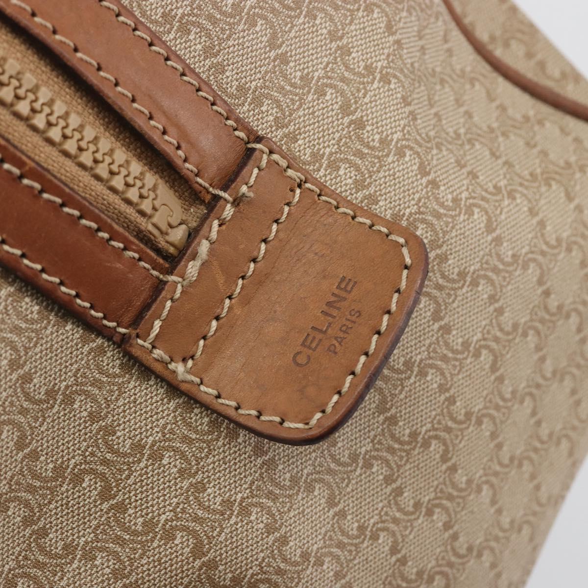CELINE Macadam Canvas Hand Bag PVC Beige Gold Auth bs36271