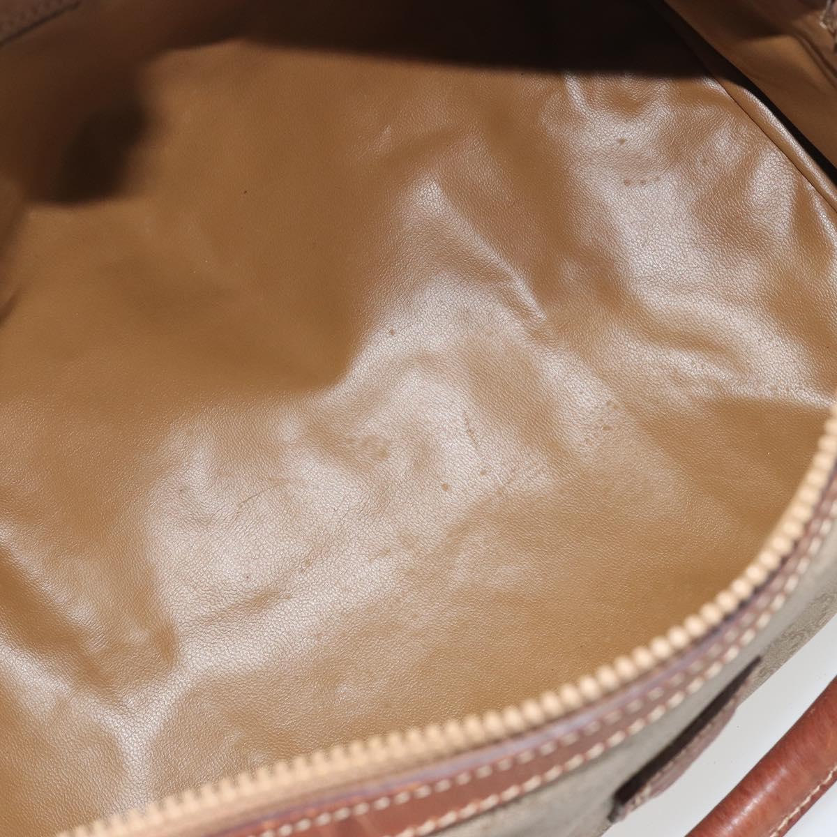 CELINE Macadam Canvas Hand Bag PVC Beige Gold Auth bs36271