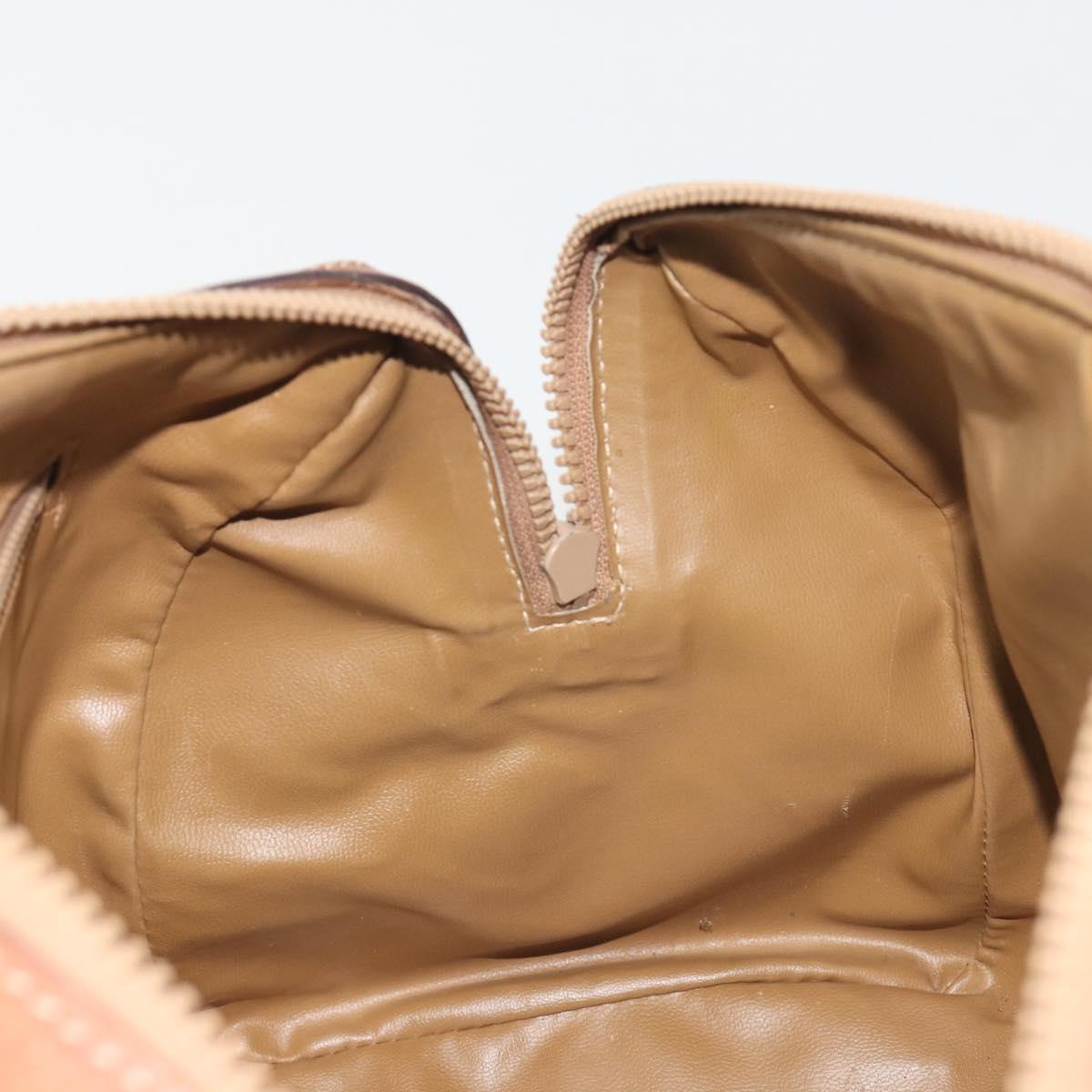 CELINE Macadam Canvas Hand Bag PVC Beige Gold Auth bs36271