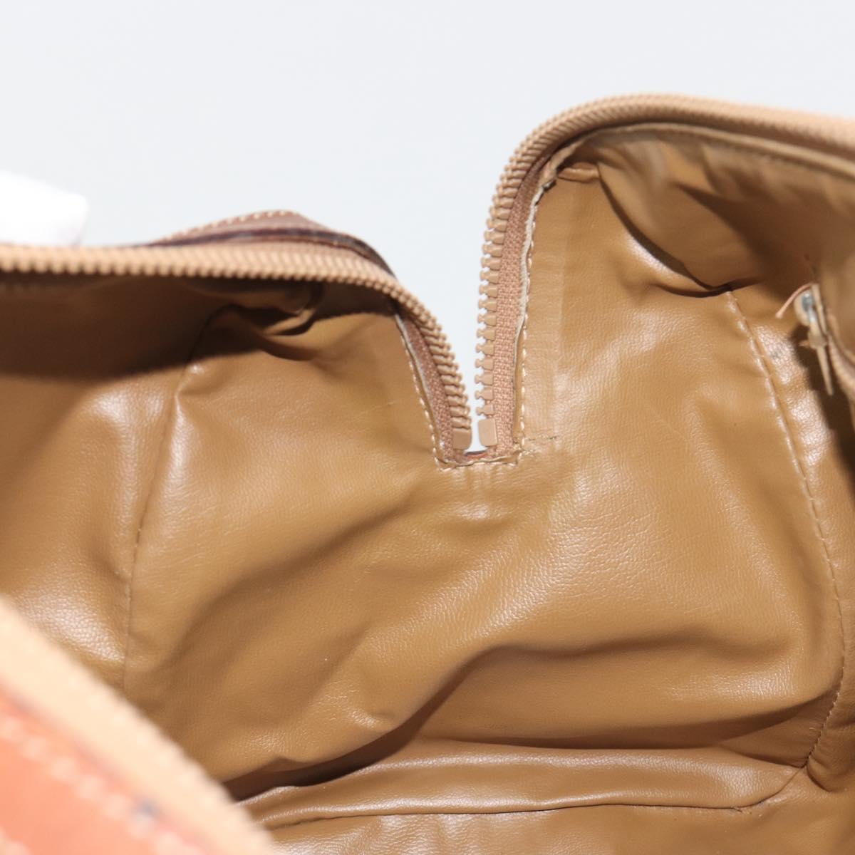 CELINE Macadam Canvas Hand Bag PVC Beige Gold Auth bs36271