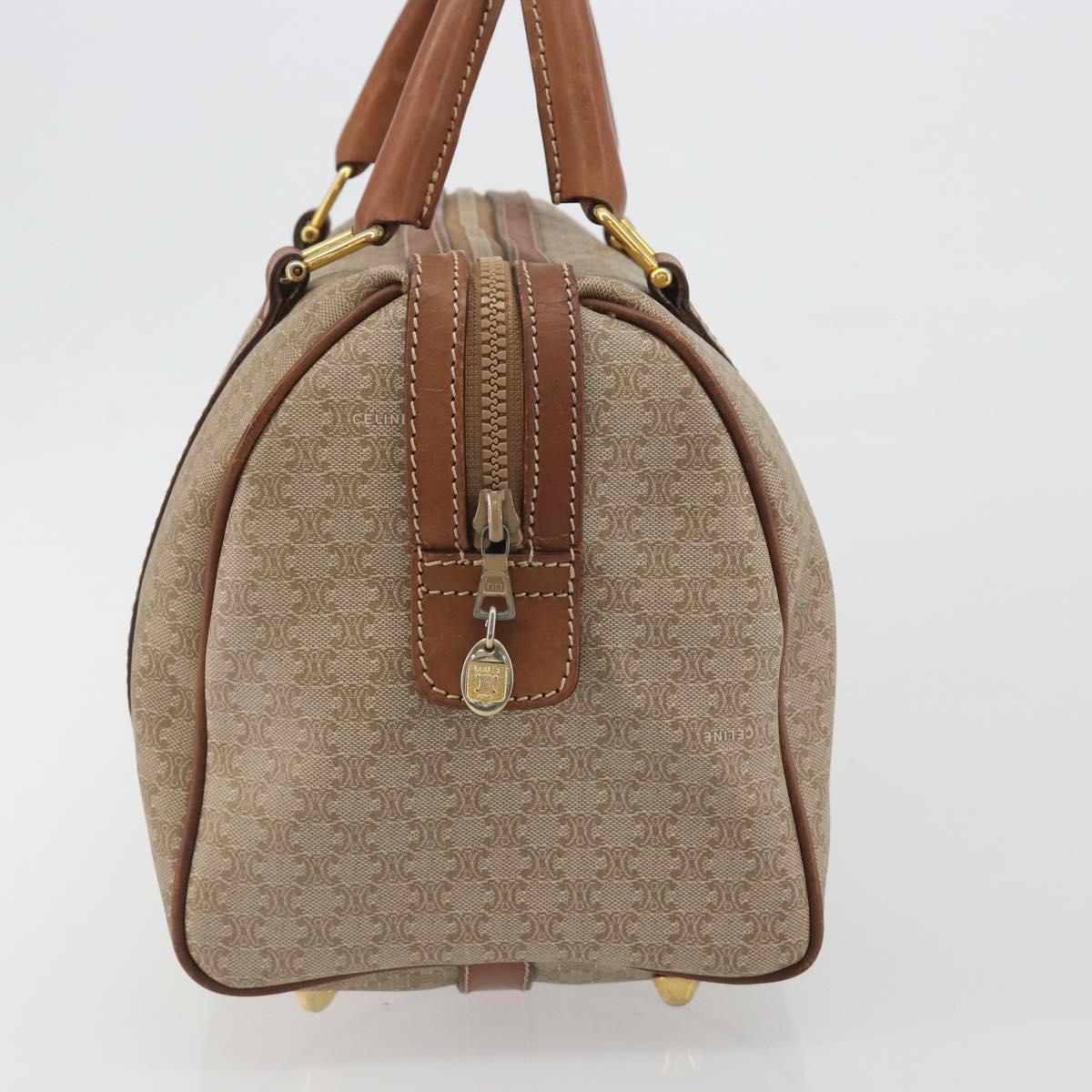 CELINE Macadam Canvas Hand Bag PVC Beige Gold Auth bs36271