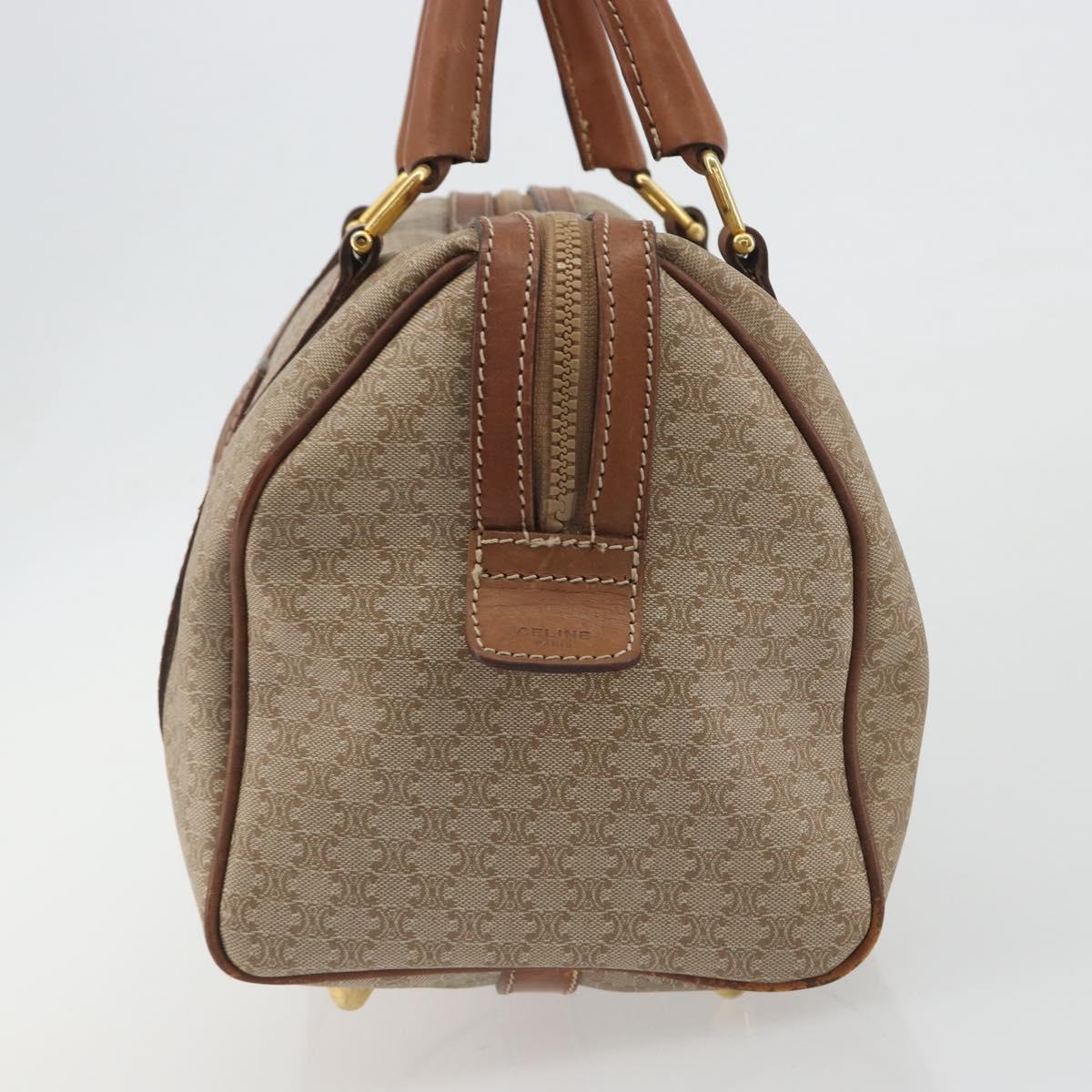 CELINE Macadam Canvas Hand Bag PVC Beige Gold Auth bs36271