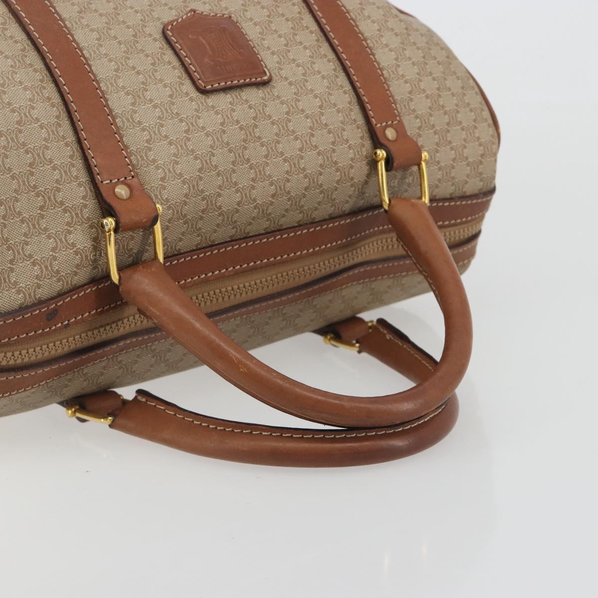 CELINE Macadam Canvas Hand Bag PVC Beige Gold Auth bs36271