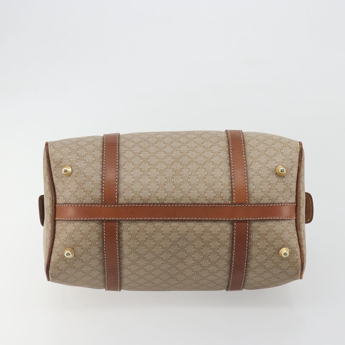 CELINE Macadam Canvas Hand Bag PVC Beige Gold Auth bs36271