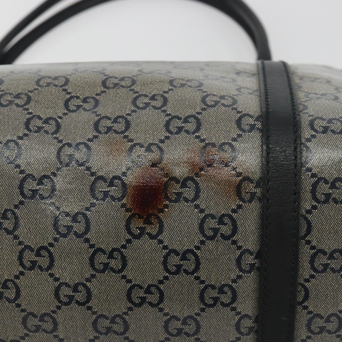 GUCCI GG Crystal Tote Bag Coated Canvas Navy Gold 197953 Auth bs36273