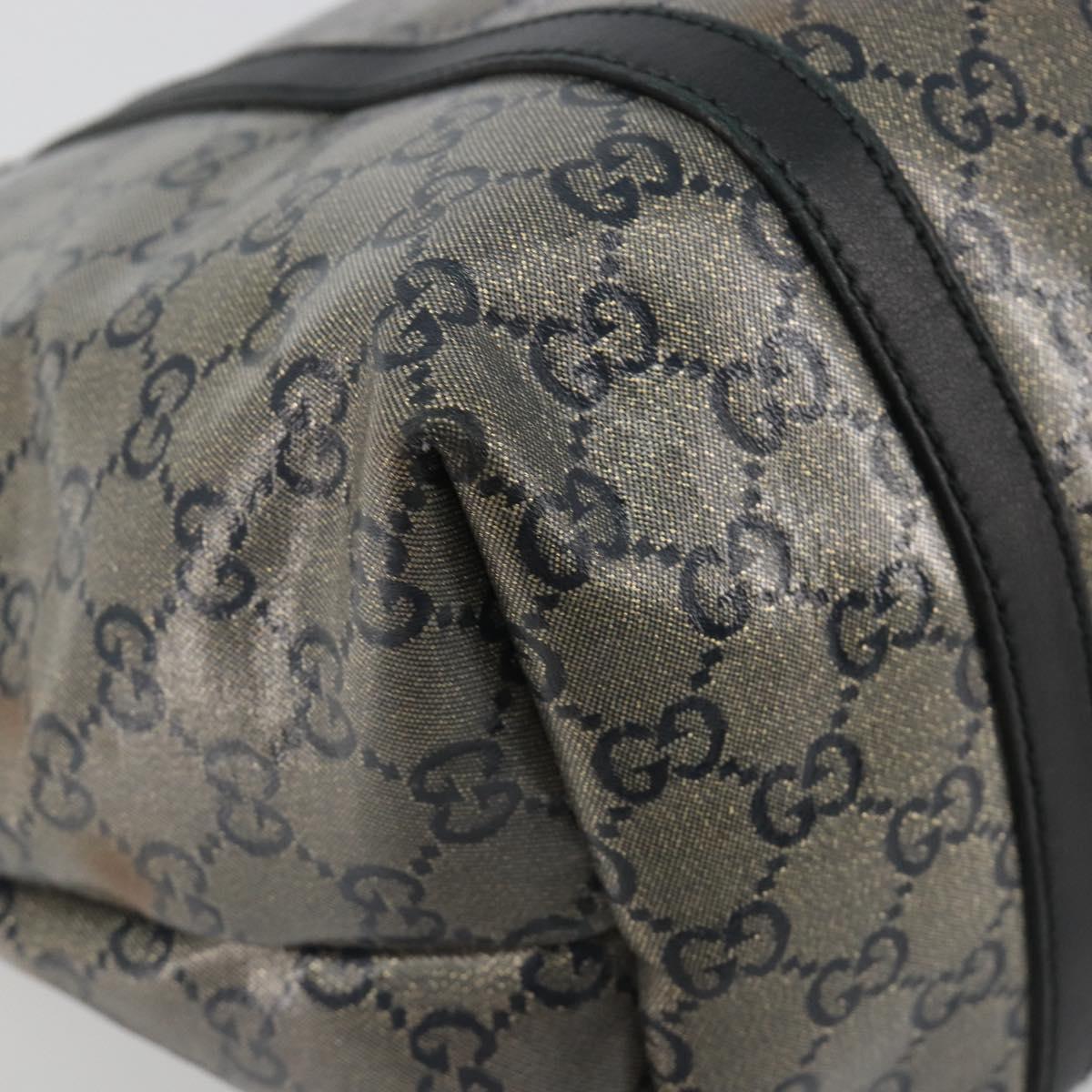 GUCCI GG Crystal Tote Bag Coated Canvas Navy Gold 197953 Auth bs36273