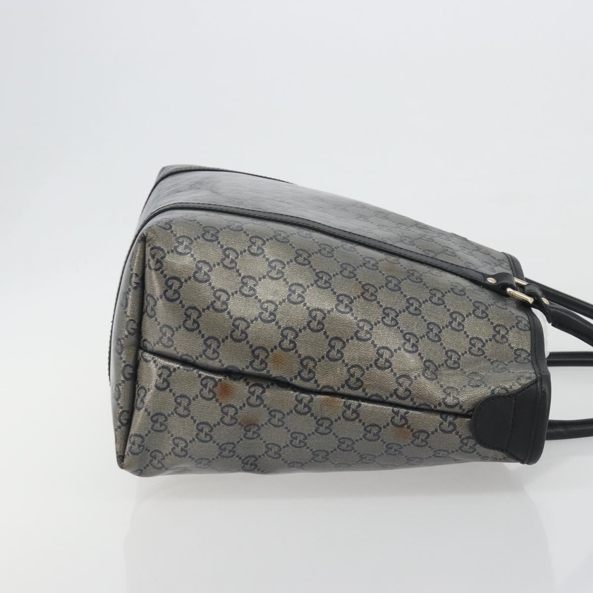 GUCCI GG Crystal Tote Bag Coated Canvas Navy Gold 197953 Auth bs36273