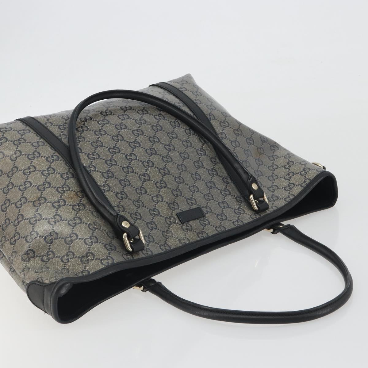 GUCCI GG Crystal Tote Bag Coated Canvas Navy Gold 197953 Auth bs36273
