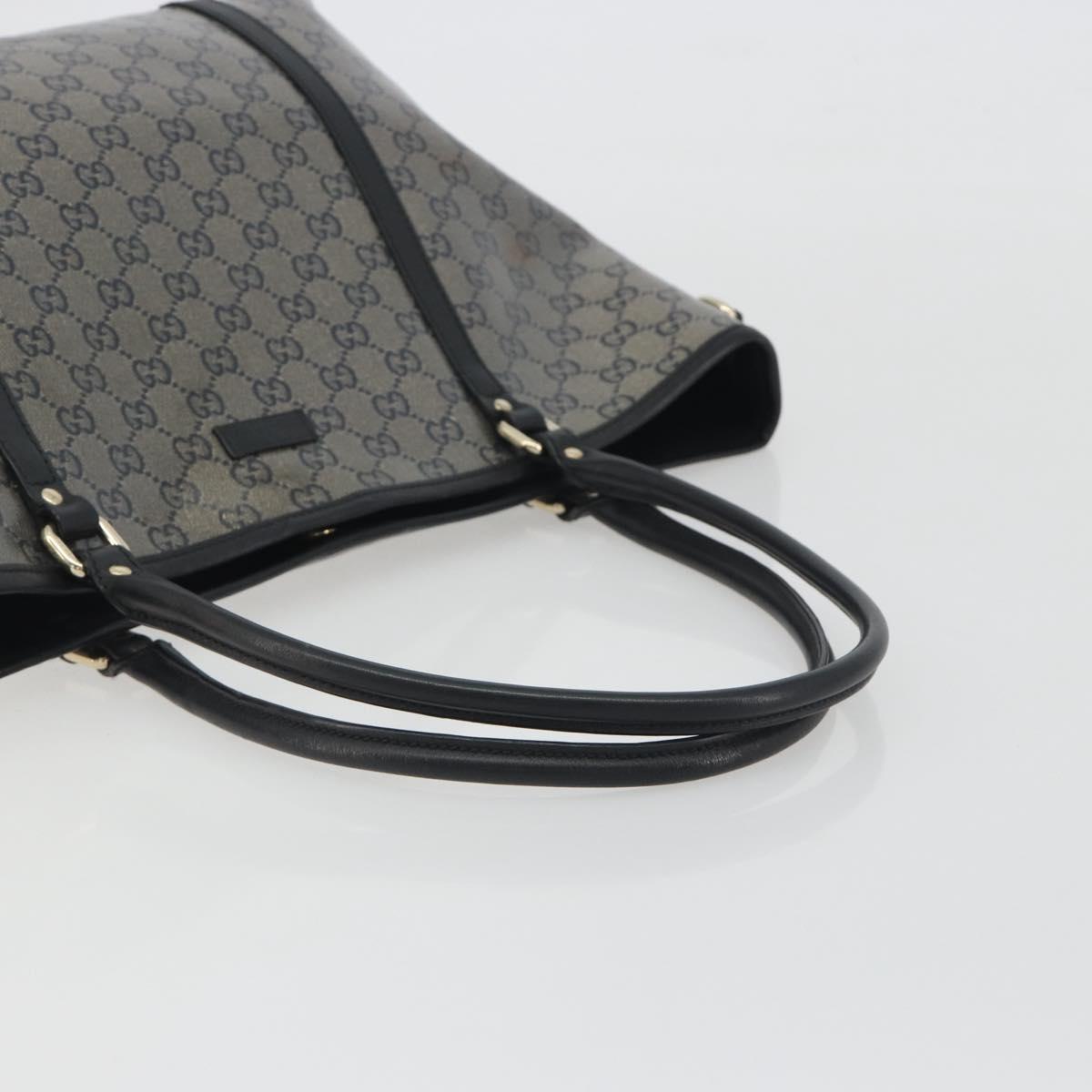 GUCCI GG Crystal Tote Bag Coated Canvas Navy Gold 197953 Auth bs36273