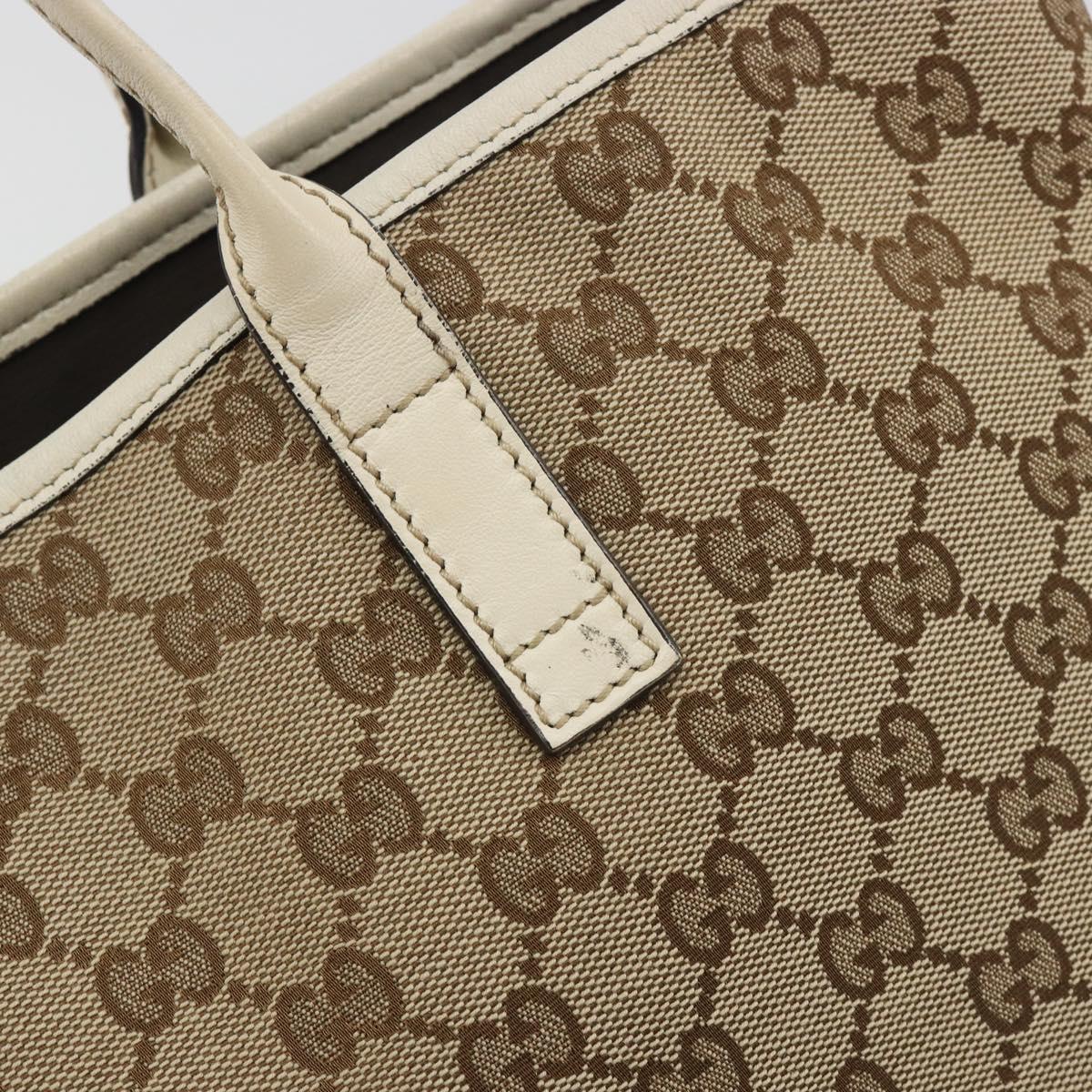 GUCCI GG Canvas Hand Bag Beige Gold 169946 Auth bs36275
