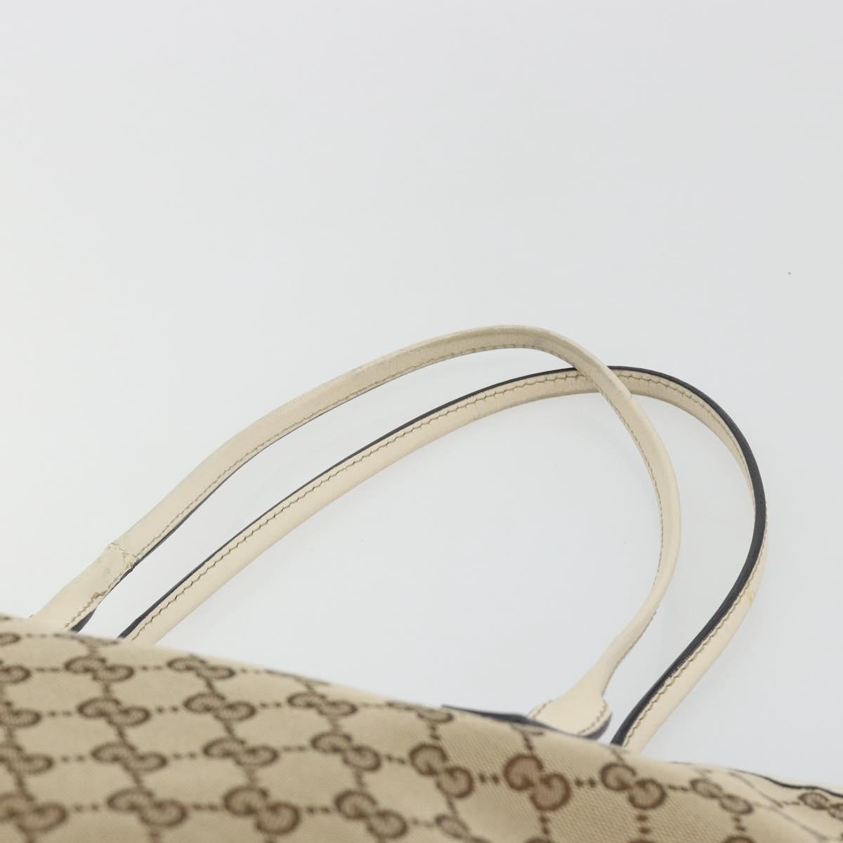 GUCCI GG Canvas Hand Bag Beige Gold 169946 Auth bs36275