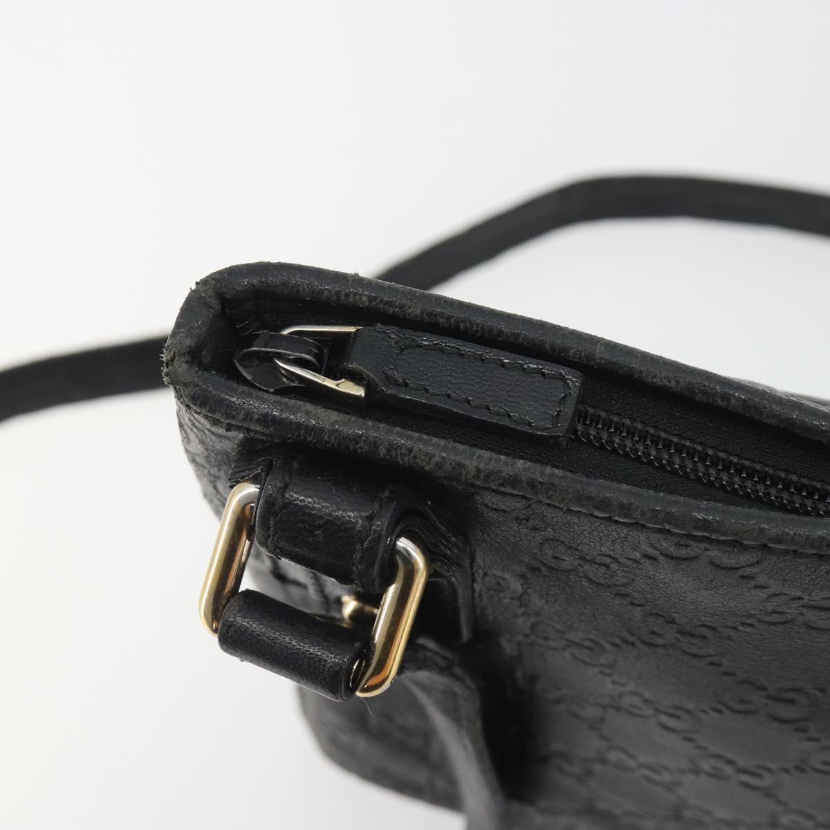 GUCCI GG Canvas Guccissima Bag Leather Outlet Black Gold 239347 Auth bs36276