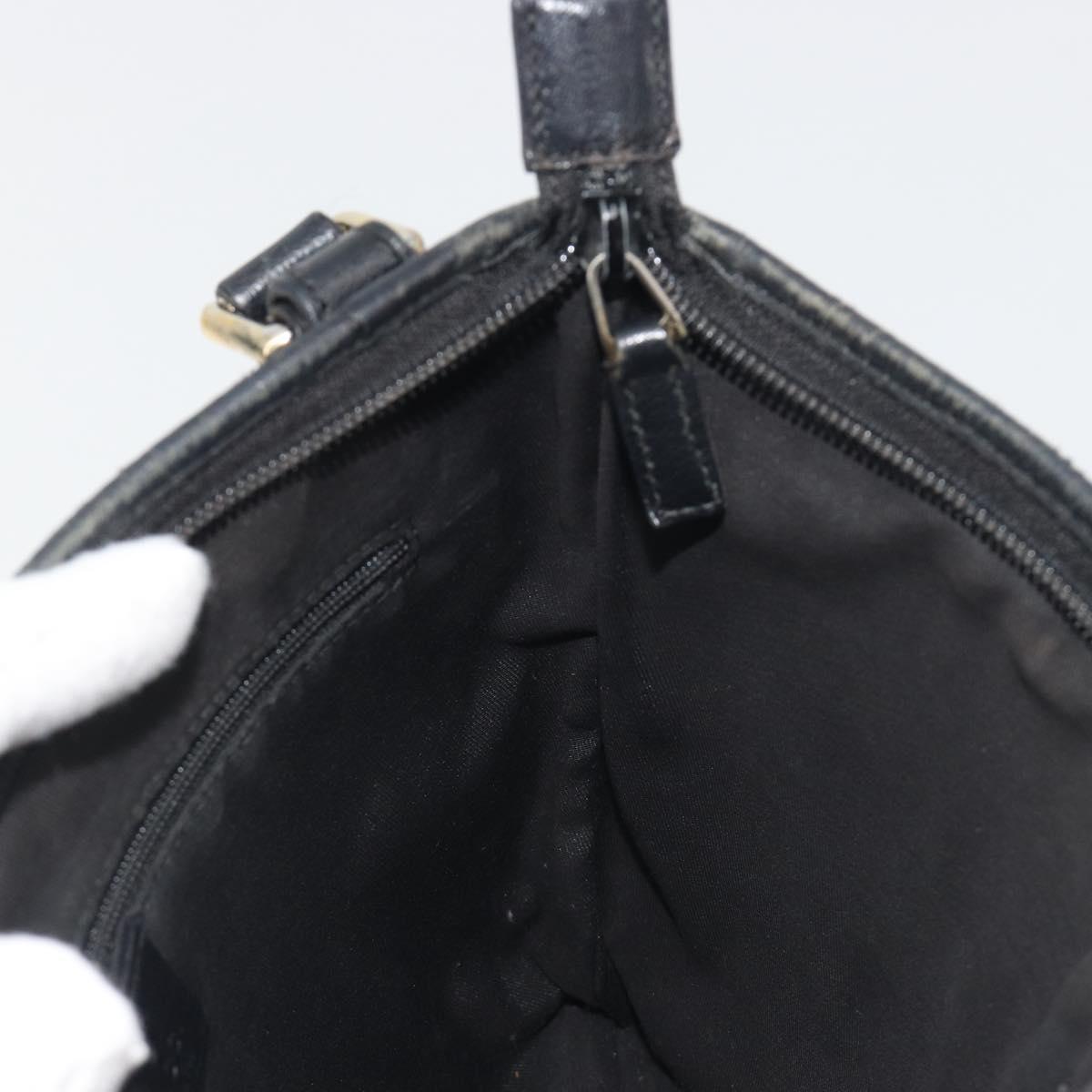 GUCCI GG Canvas Guccissima Bag Leather Outlet Black Gold 239347 Auth bs36276