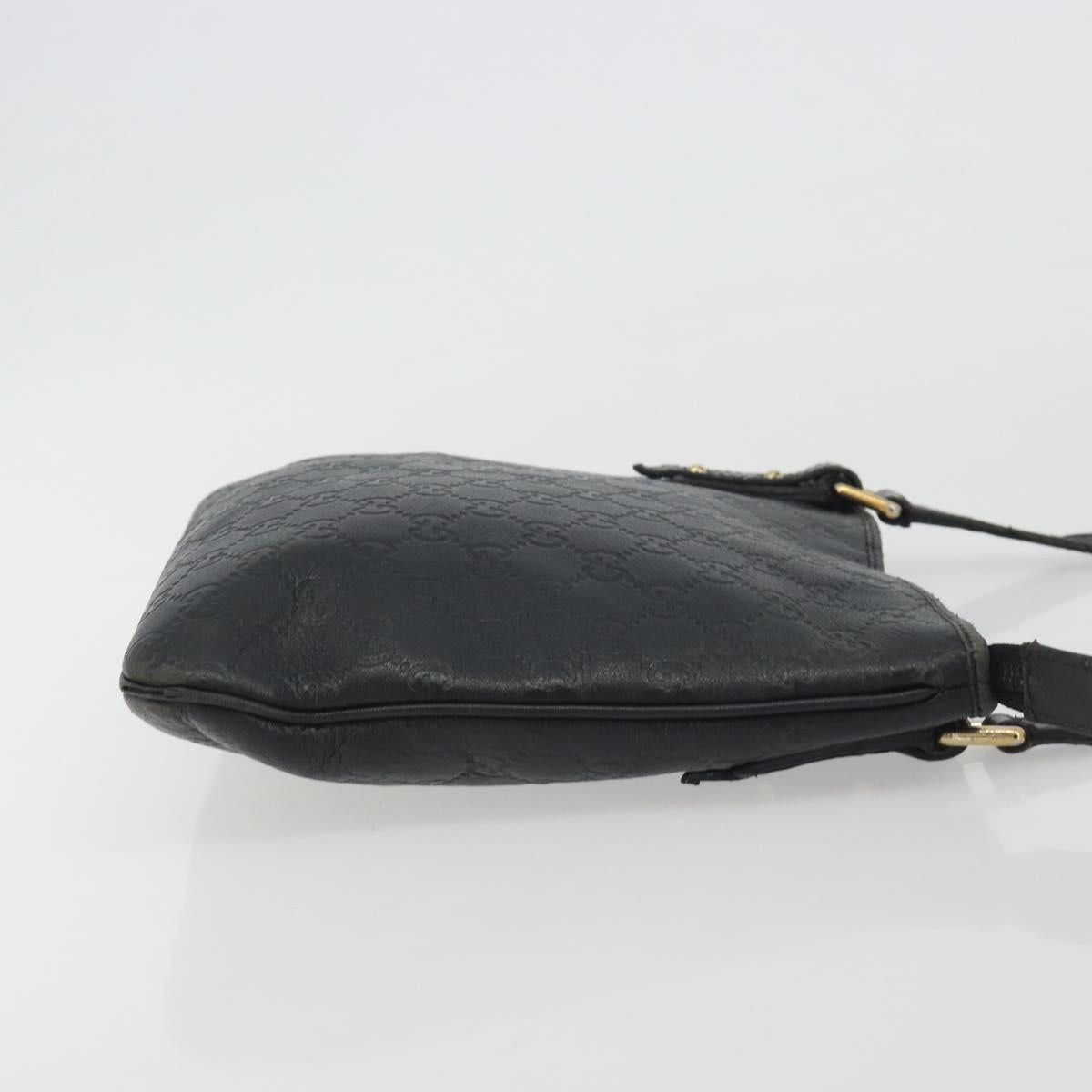 GUCCI GG Canvas Guccissima Bag Leather Outlet Black Gold 239347 Auth bs36276