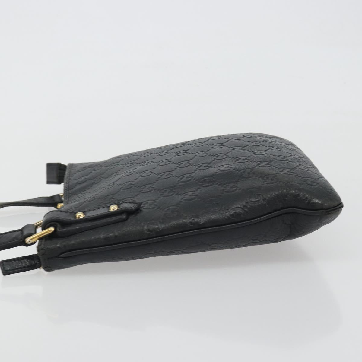 GUCCI GG Canvas Guccissima Bag Leather Outlet Black Gold 239347 Auth bs36276