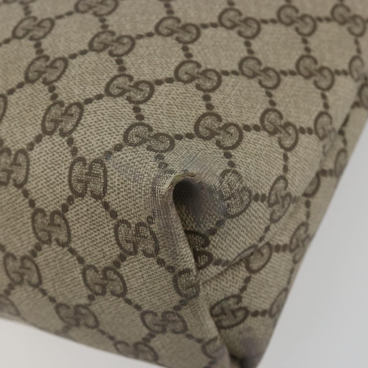 GUCCI GG Supreme Web Sherry Line Tote Bag PVC Beige 39 02 003 Auth bs36280