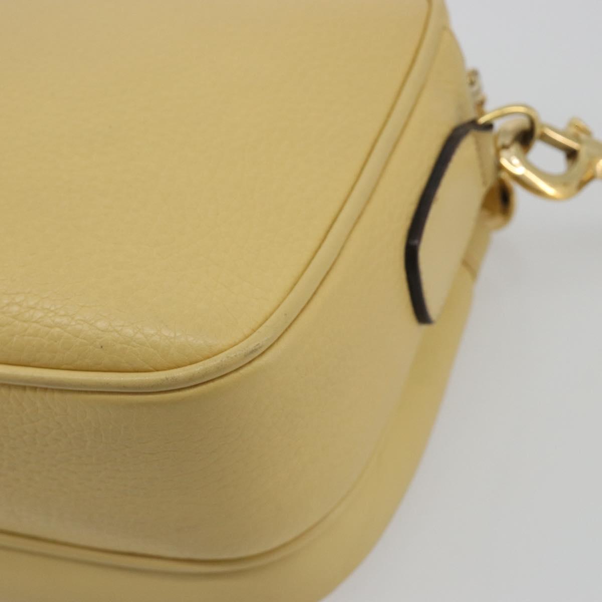 GUCCI Shoulder Bag Leather Ivory Gold 001 115 1515 Auth bs36281