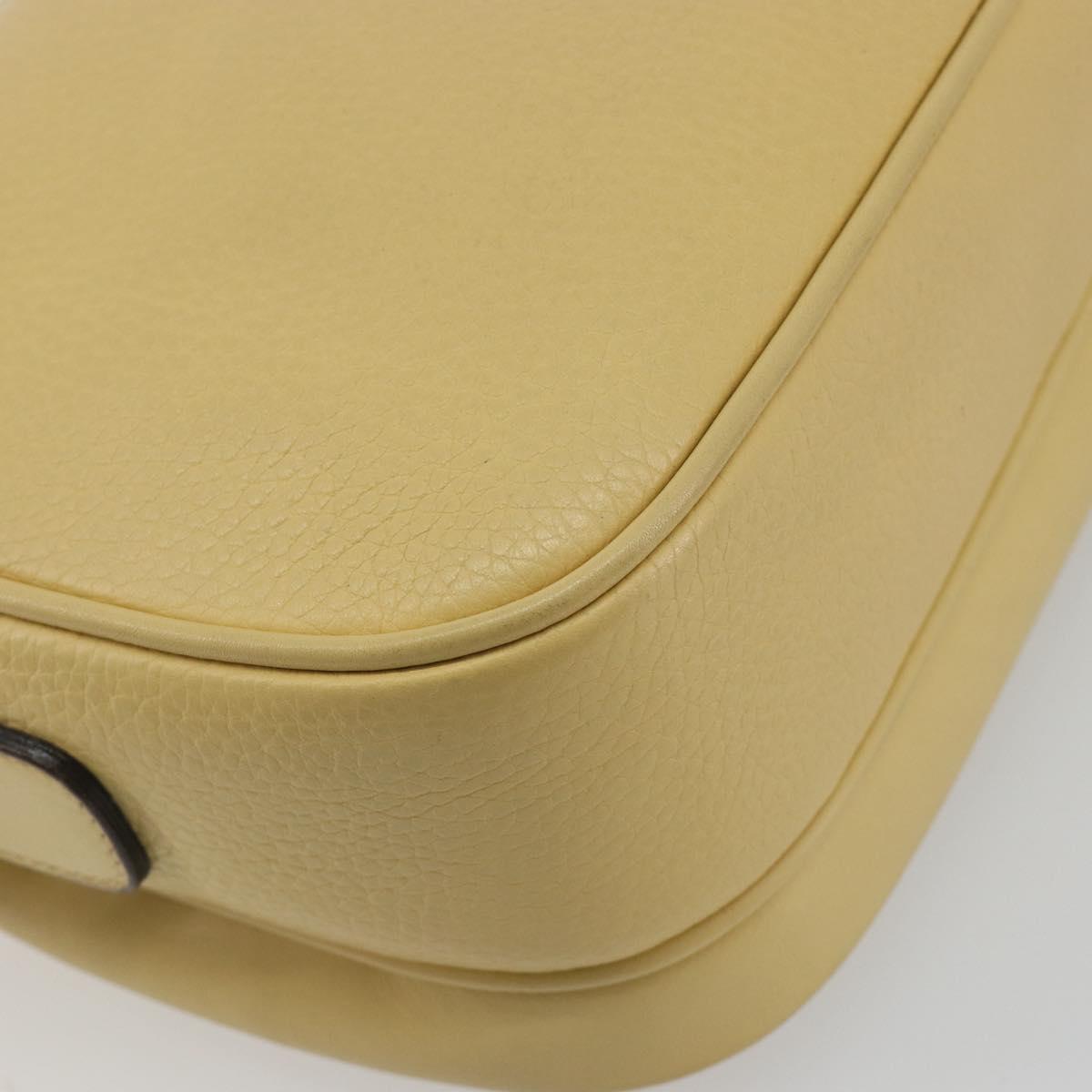 GUCCI Shoulder Bag Leather Ivory Gold 001 115 1515 Auth bs36281