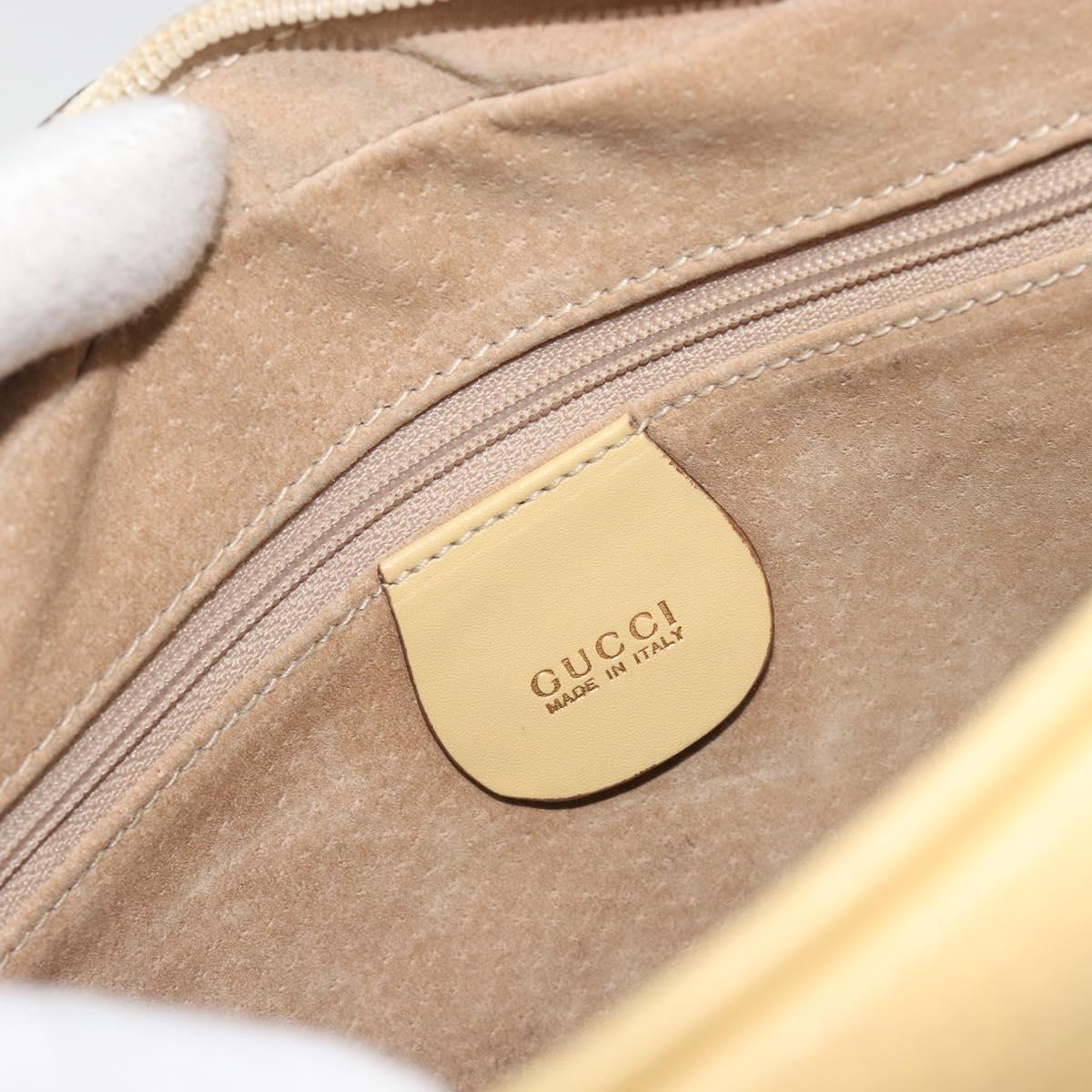 GUCCI Shoulder Bag Leather Ivory Gold 001 115 1515 Auth bs36281
