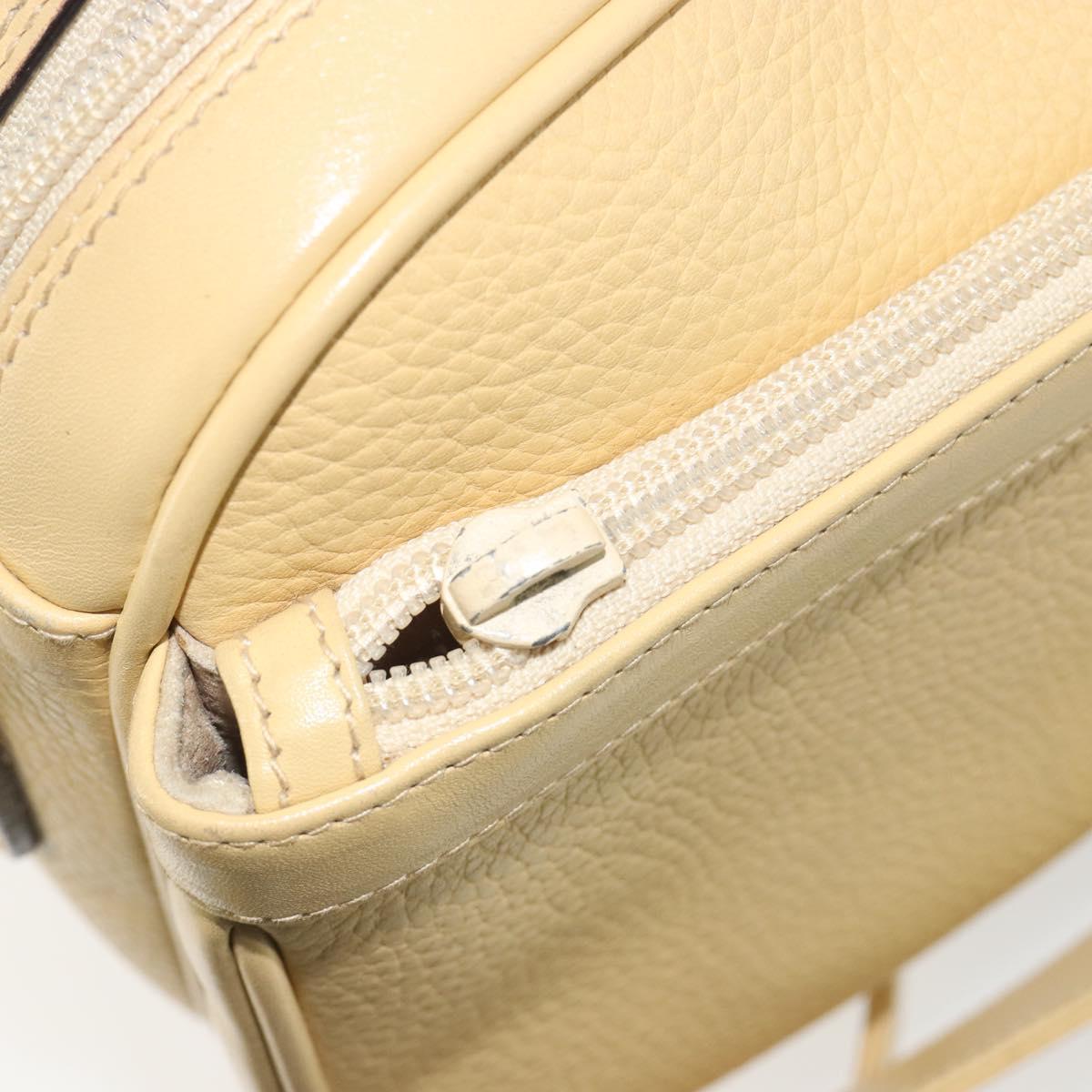 GUCCI Shoulder Bag Leather Ivory Gold 001 115 1515 Auth bs36281
