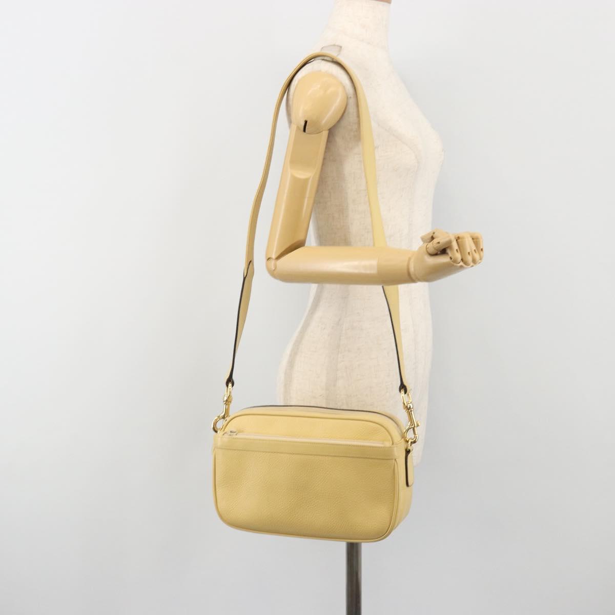 GUCCI Shoulder Bag Leather Ivory Gold 001 115 1515 Auth bs36281