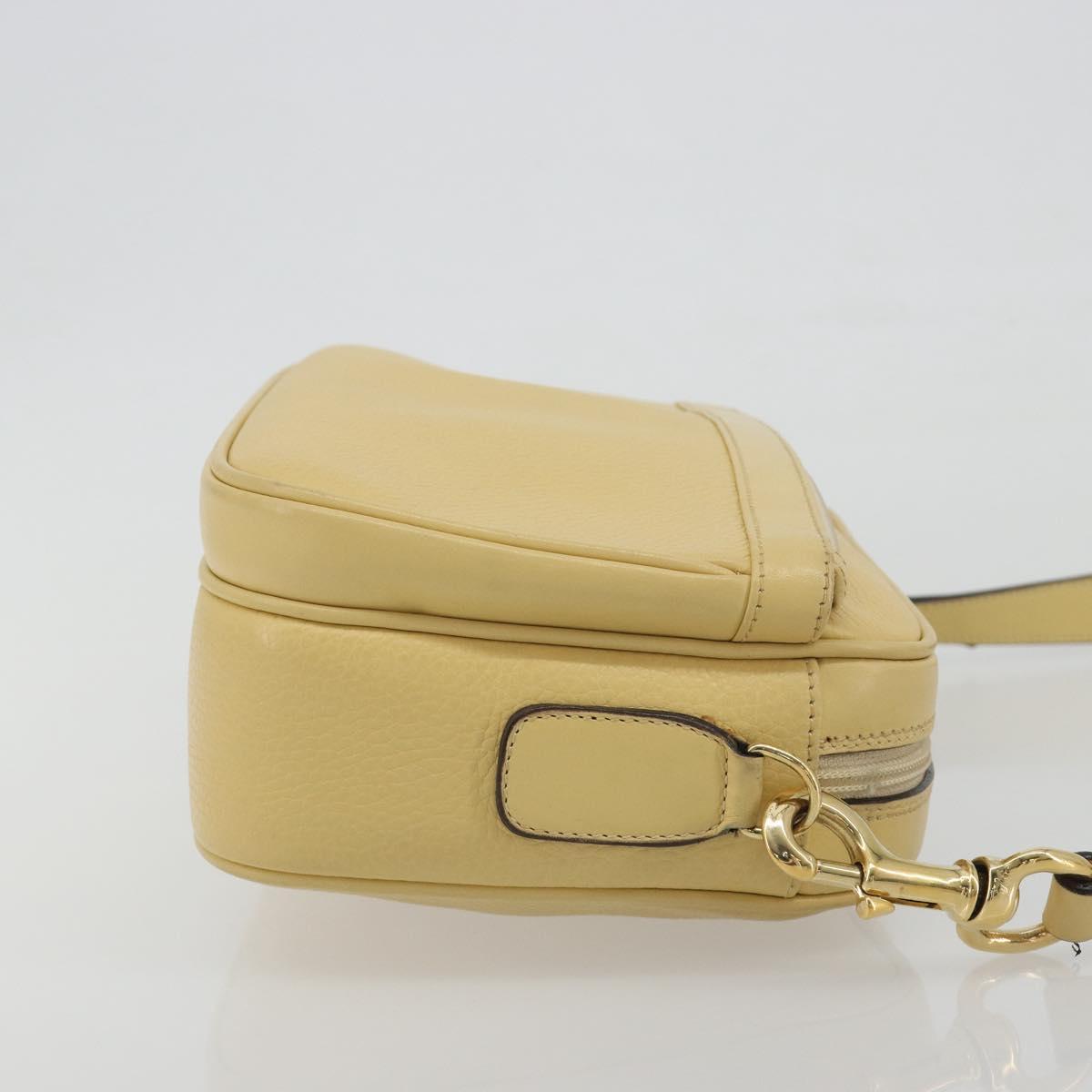 GUCCI Shoulder Bag Leather Ivory Gold 001 115 1515 Auth bs36281