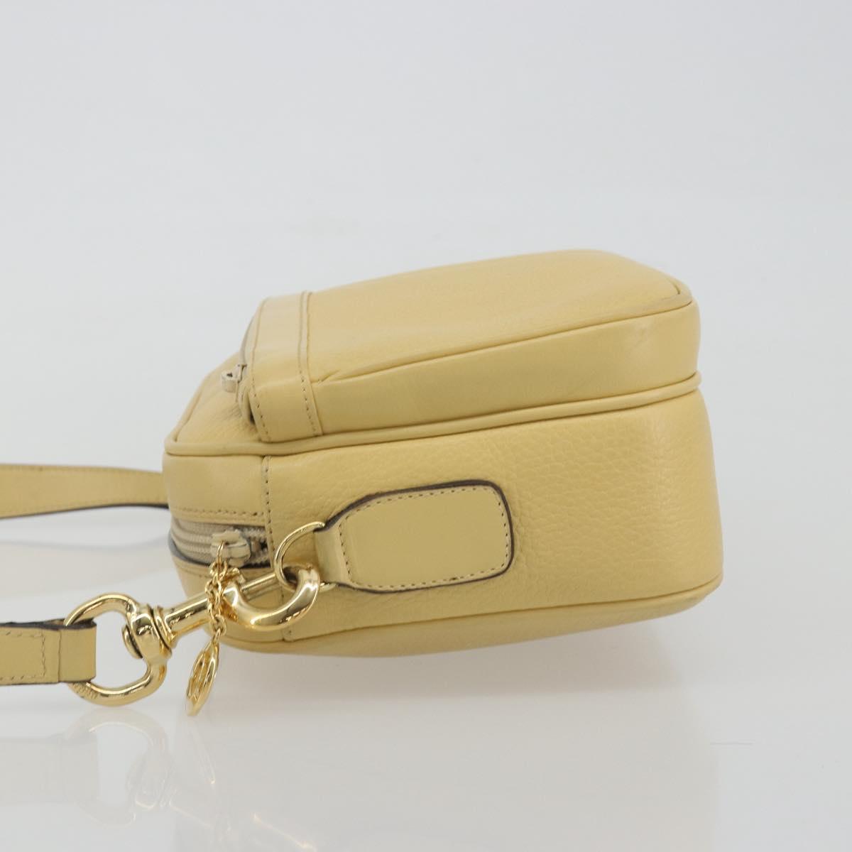 GUCCI Shoulder Bag Leather Ivory Gold 001 115 1515 Auth bs36281
