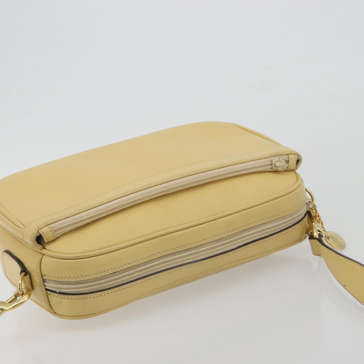 GUCCI Shoulder Bag Leather Ivory Gold 001 115 1515 Auth bs36281