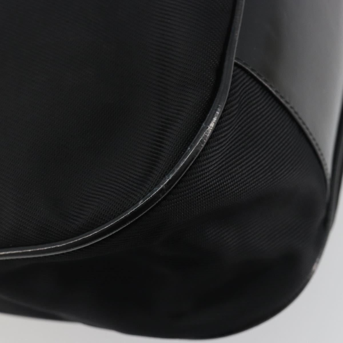GUCCI Bamboo Hand Bag Nylon Black Silver 001 1998 1577 Auth bs36284