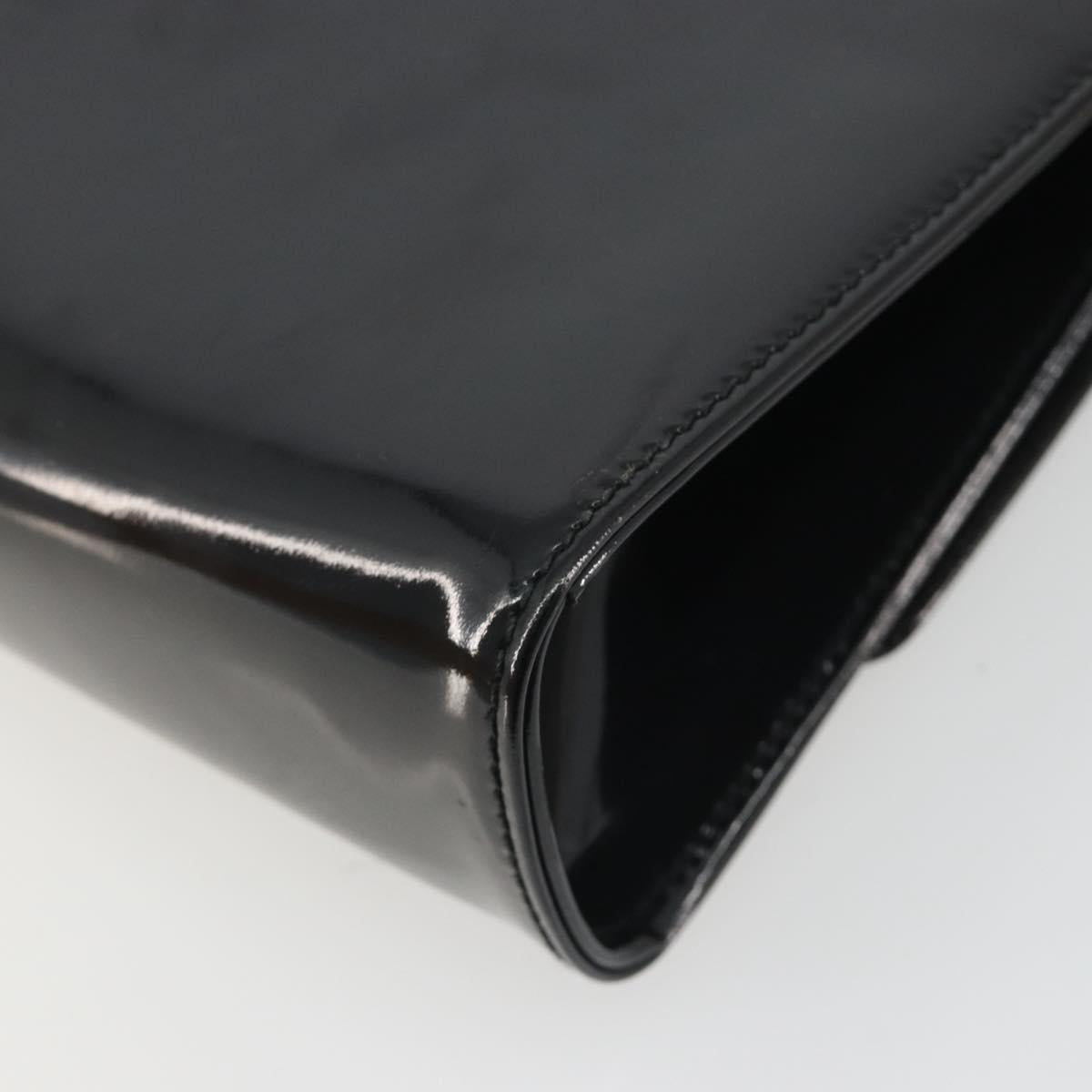 BALLY Chain Shoulder Bag Patent Leather Black Gold Auth bs36285A