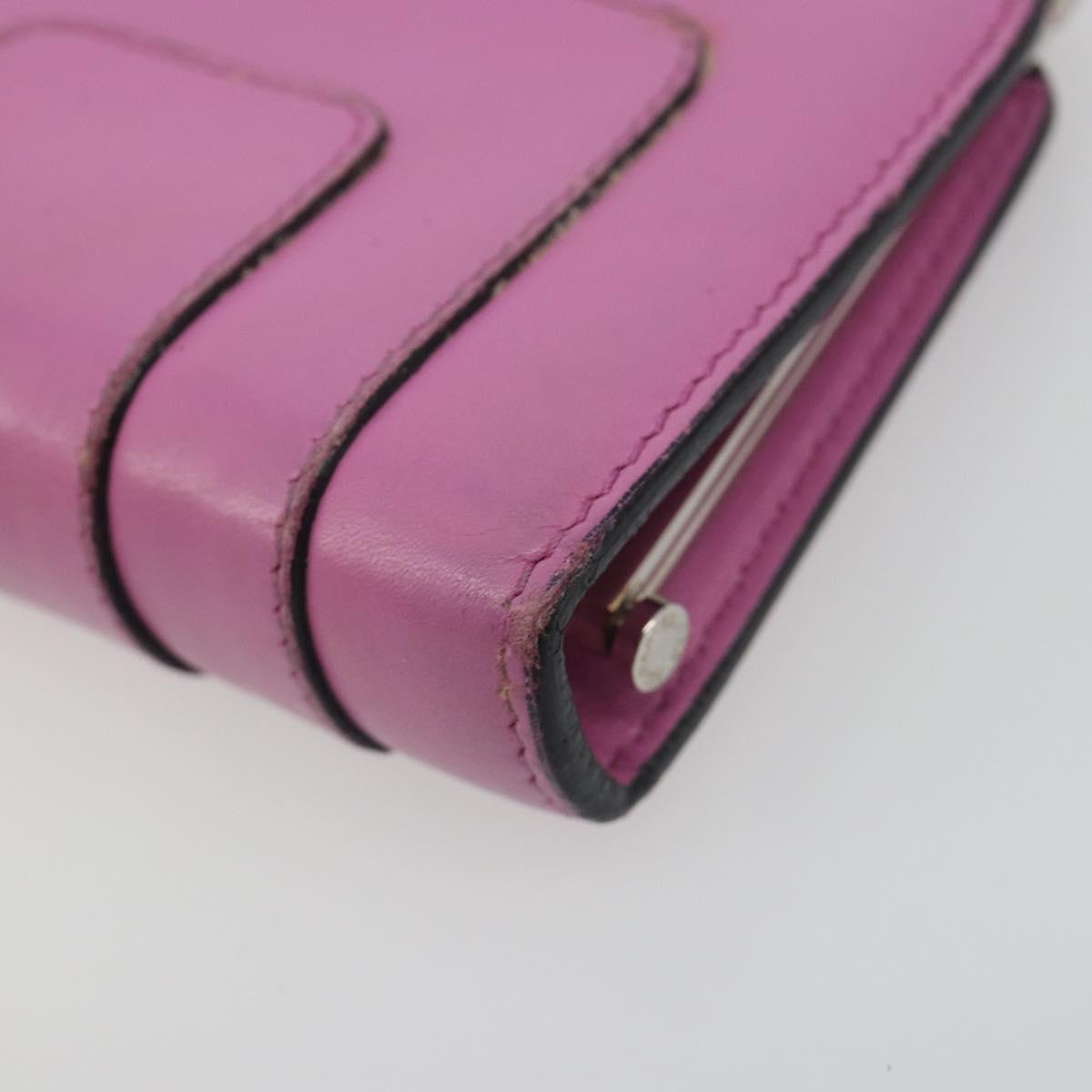BVLGARI Coin Purse Leather Pink Silver Auth bs36286