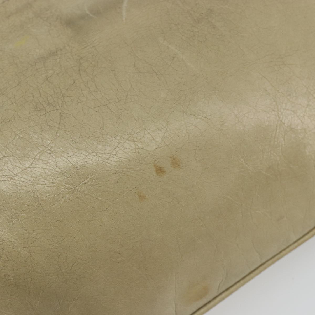 Miu Miu Matelasse Shoulder Bag Leather Beige Gold Auth bs36288