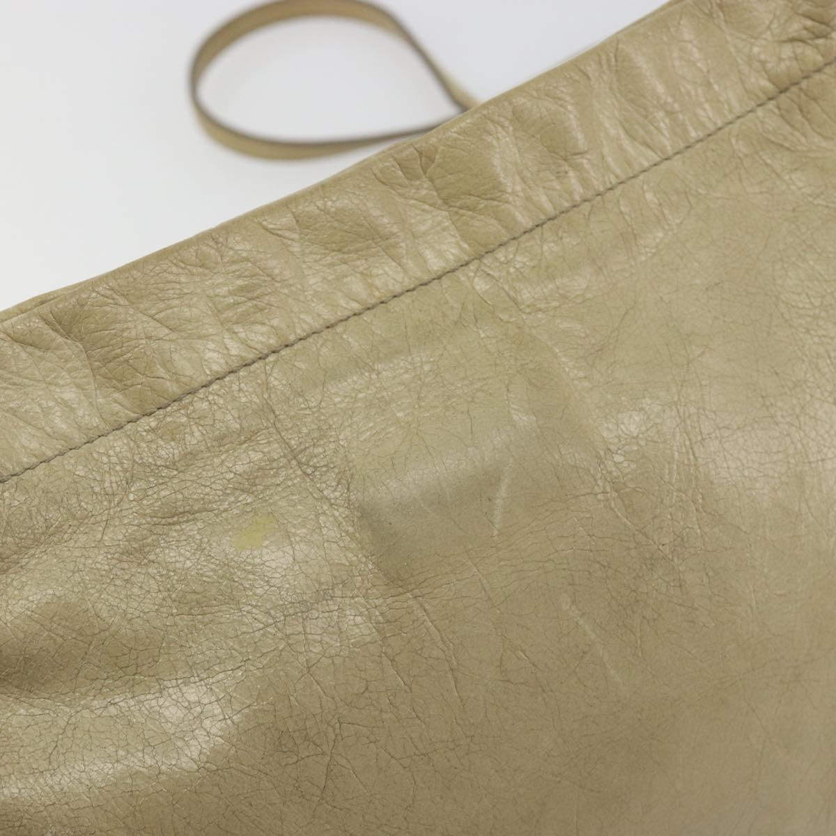 Miu Miu Matelasse Shoulder Bag Leather Beige Gold Auth bs36288