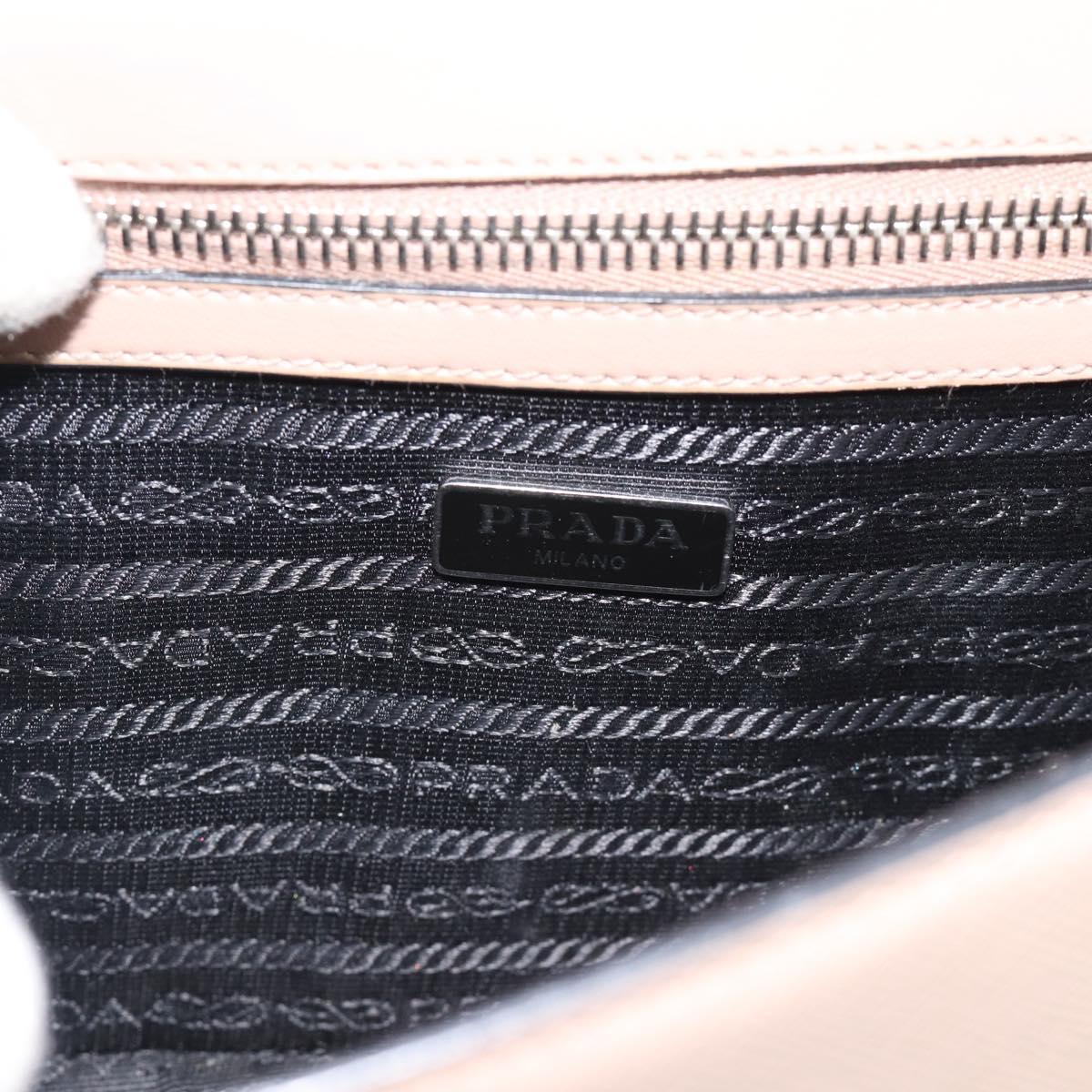 PRADA Hand Bag Safiano Leather 2way Pink Silver Auth bs36289