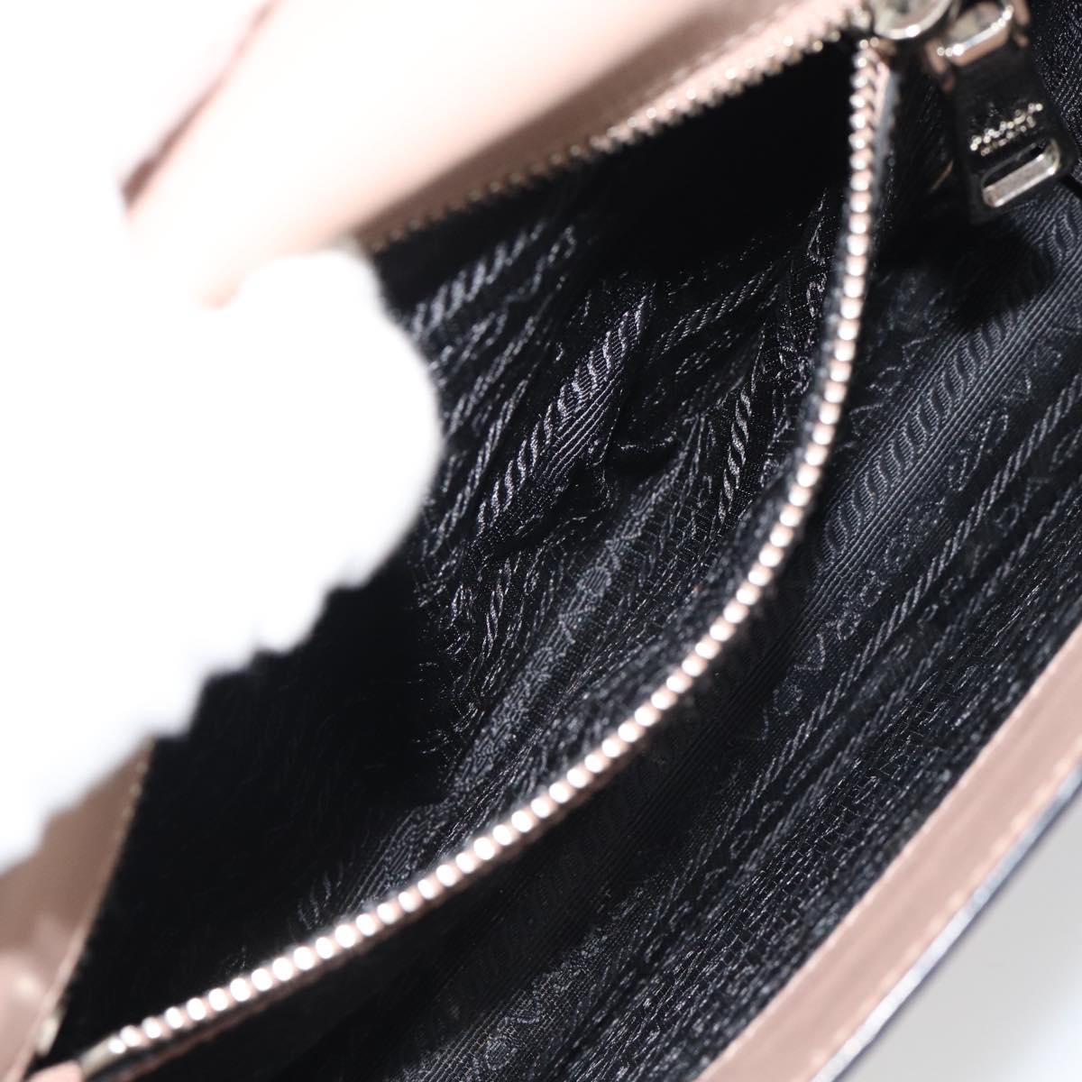 PRADA Hand Bag Safiano Leather 2way Pink Silver Auth bs36289