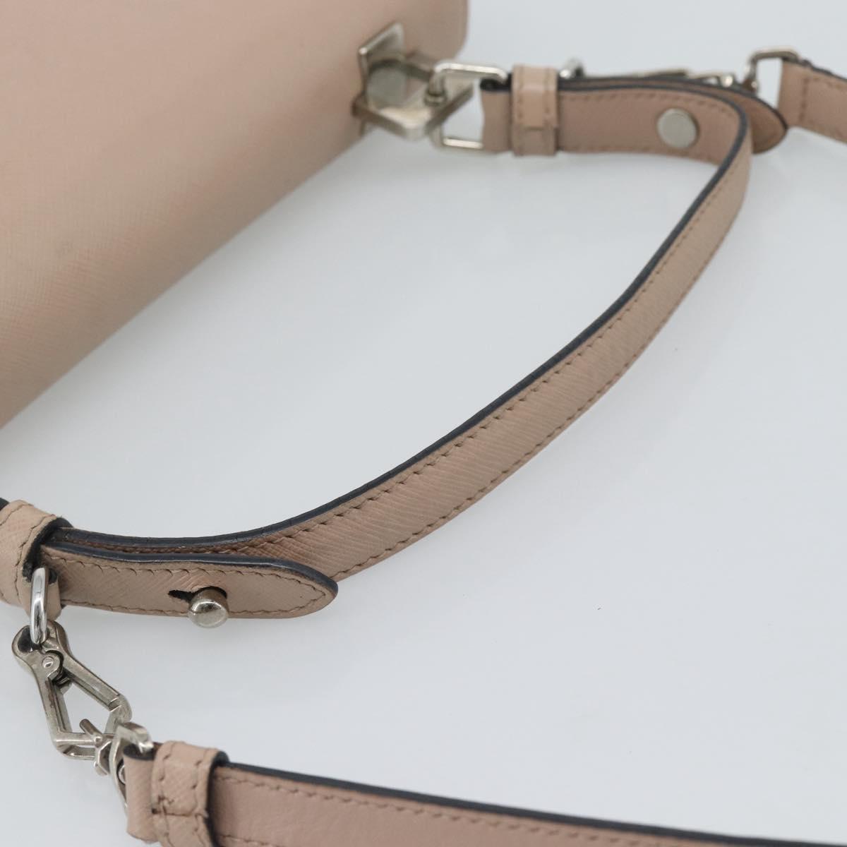PRADA Hand Bag Safiano Leather 2way Pink Silver Auth bs36289