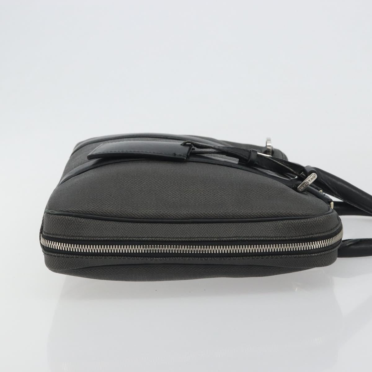 BVLGARI Business Bag PVC Gray Silver Auth bs36291