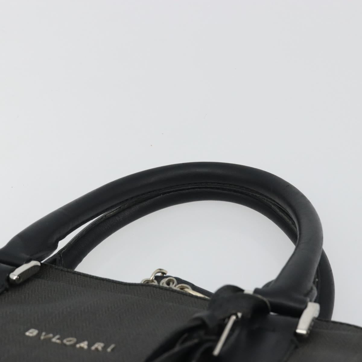 BVLGARI Business Bag PVC Gray Silver Auth bs36291