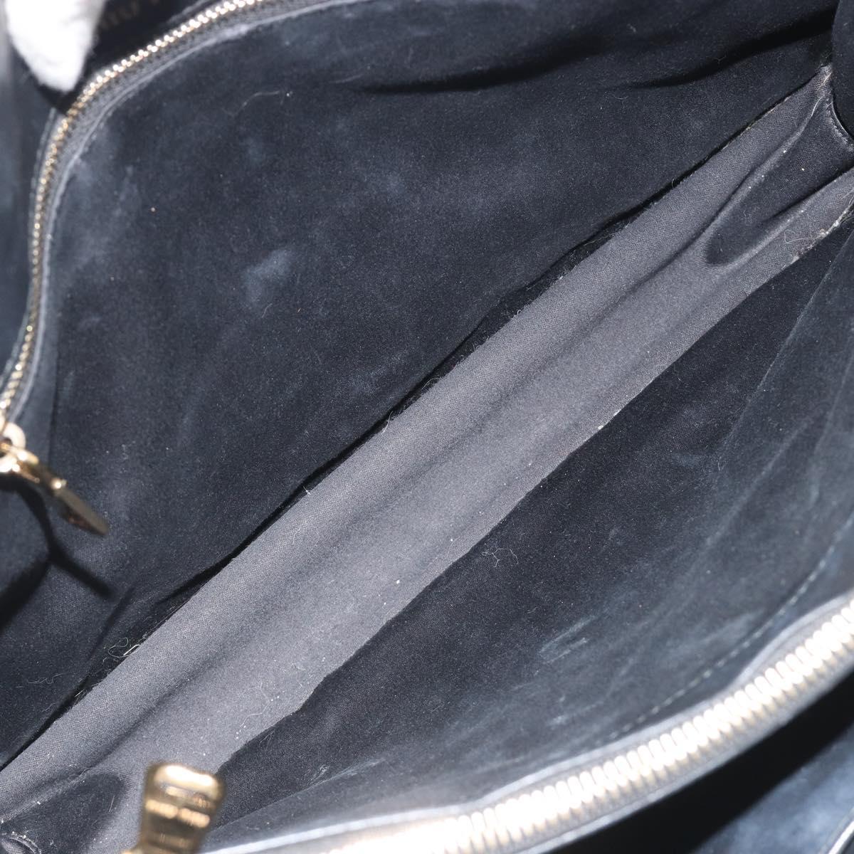 Miu Miu Matelasse Hand Bag Leather Black Gold Auth bs36292